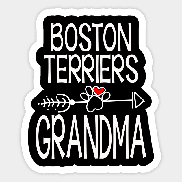 Boston Terriers Grandma Dog Lover Mother's Day Gifts Sticker by Beker